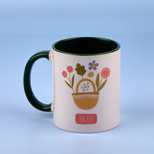 11oz Green Inner & Handle Sublimation Mug