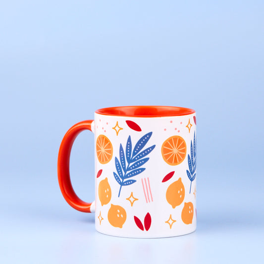 11oz Orange Inner & Handle Sublimation Mug