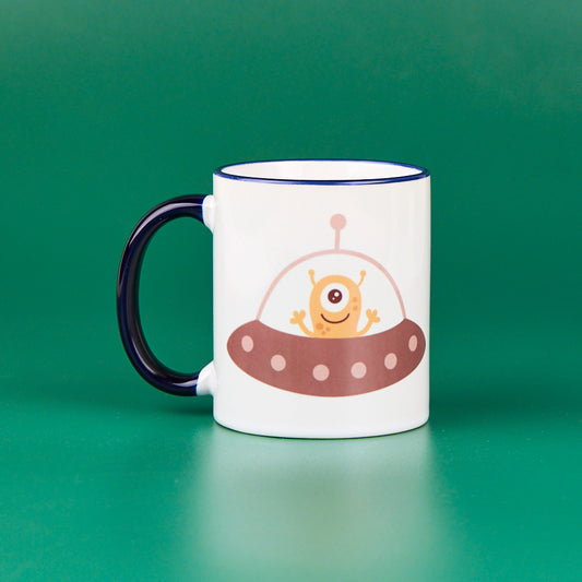 11oz Dark Blue Rim & Handle Sublimation Mug