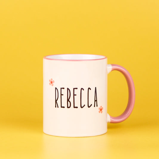 11oz Pink Rim & Handle Sublimation Mug