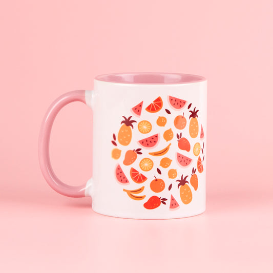 11oz Pink Inner & Handle Sublimation Mug