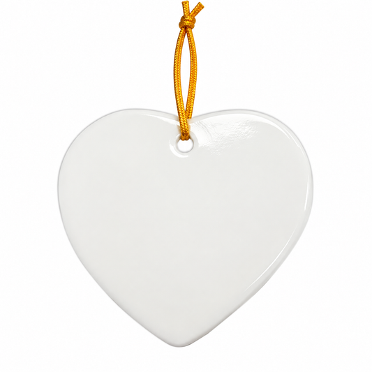 Dye Sublimation Ceramic Heart Christmas Decoration Blank