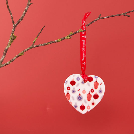 Dye Sublimation Ceramic Heart Christmas Decoration Blank