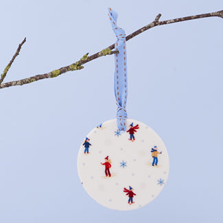 Dye Sublimation Ceramic Round Christmas Decoration Blank