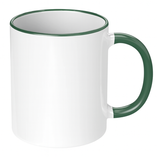 11oz Green Rim & Handle Sublimation Mug