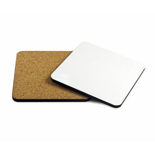 MDF Sublimation Coaster with Cork Backing - Square - Pkt of 4