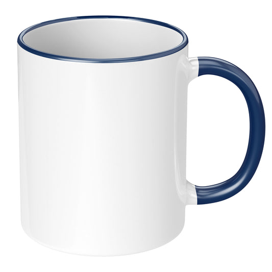 11oz Dark Blue Rim & Handle Sublimation Mug