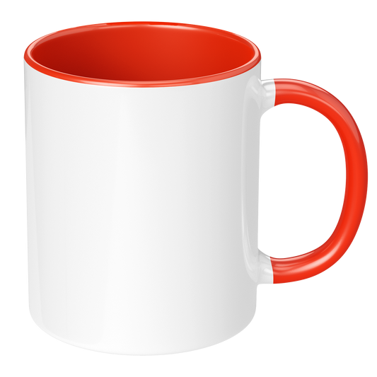 11oz Orange Inner & Handle Sublimation Mug