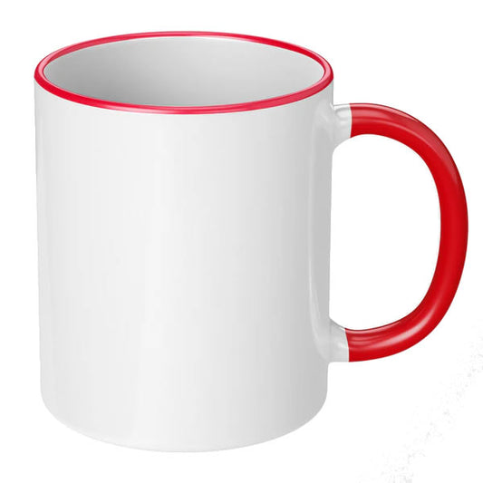 11oz Red Rim & Handle Sublimation Mug