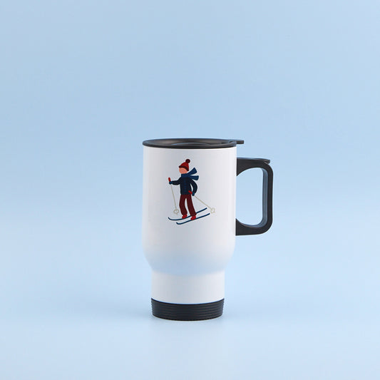 14oz Stainless Steel Travel Mug - White