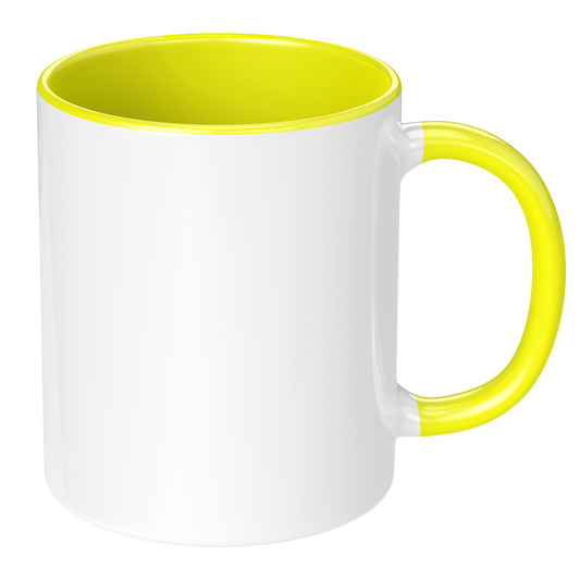 11oz Yellow Inner & Handle Sublimation Mug