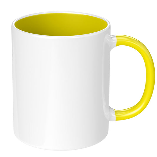 11oz Yellow Inner & Handle Sublimation Mug