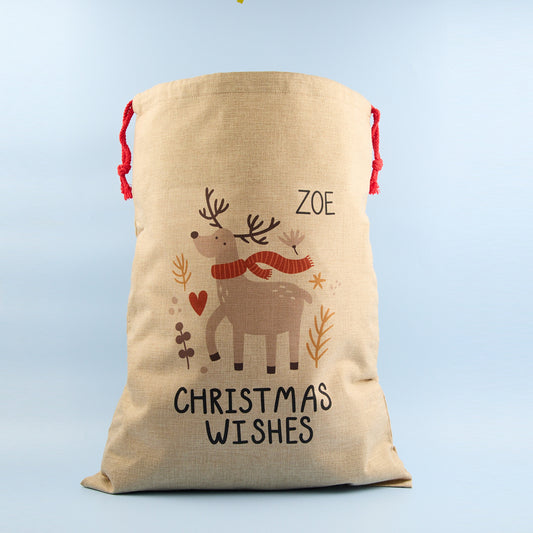 Large Faux Burlap Sublimation Santa Sack