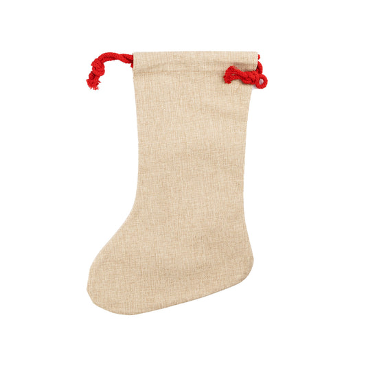 Faux Burlap Sublimation Santa Stocking
