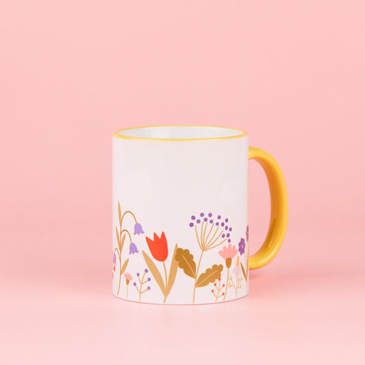 11oz Yellow Rim & Handle Sublimation Mug