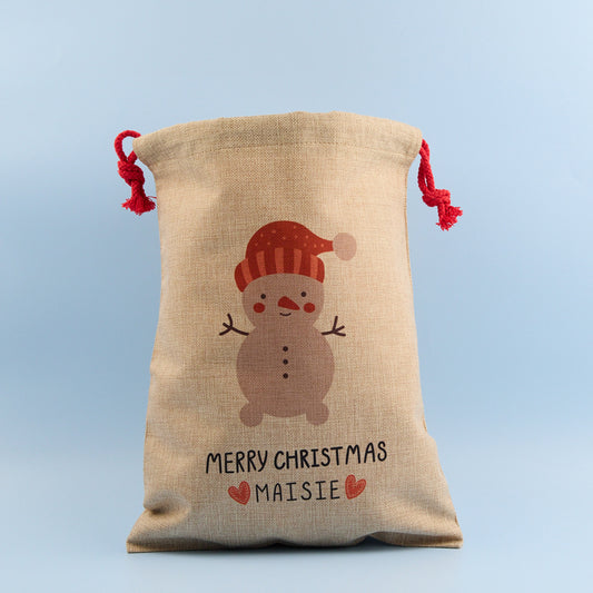 Small Sublimation Faux Burlap Santa Sack