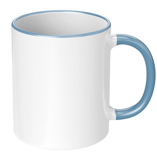 11oz Blue Rim & Handle Sublimation Mug