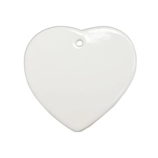 Dye Sublimation Ceramic Heart Christmas Decoration Blank