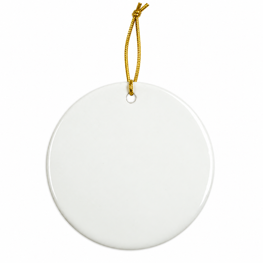 Dye Sublimation Ceramic Round Christmas Decoration Blank