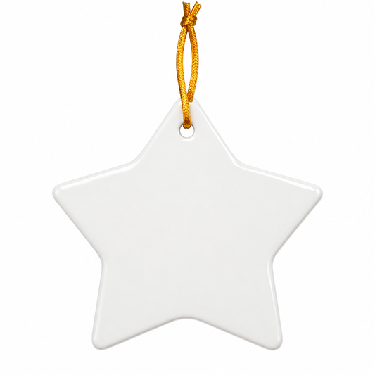 Dye Sublimation Ceramic Star Christmas Decoration Blank