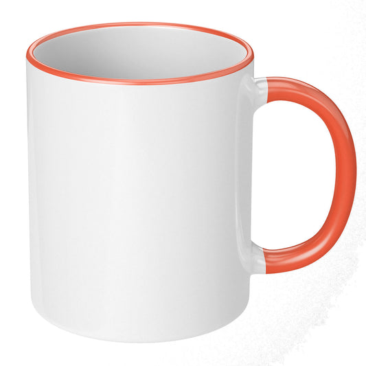 11oz Orange Rim & Handle Sublimation Mug