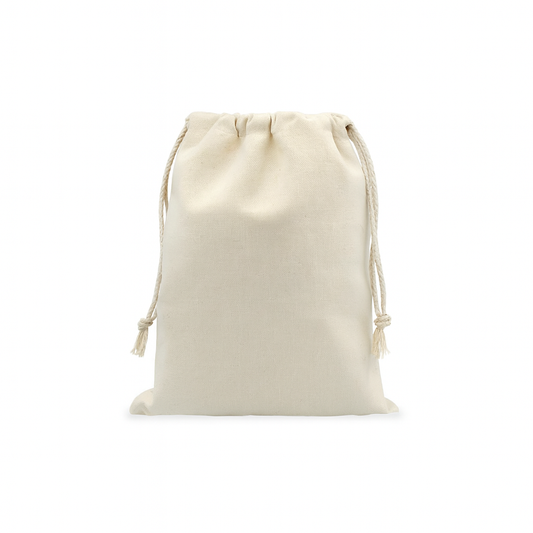 Small Linen Natural Rope Drawstring Bag