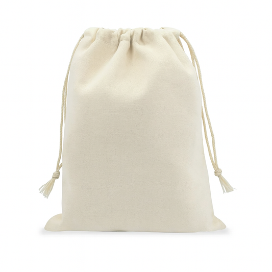 Large Linen Natural Rope Drawstring Bag