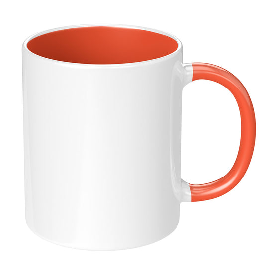 11oz Orange Inner & Handle Sublimation Mug
