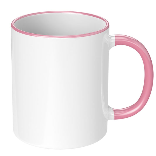 11oz Pink Rim & Handle Sublimation Mug