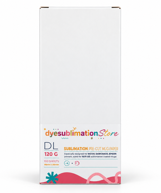 Sublimation Pre-Cut Mug Paper 99 x 210mm - 100 Sheets - 120gsm